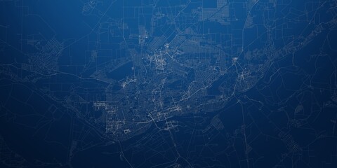 Rostov-on-Don (Russia) street map. The style of the map is blue metal