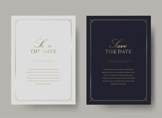 Luxury golden vector invitation card template 