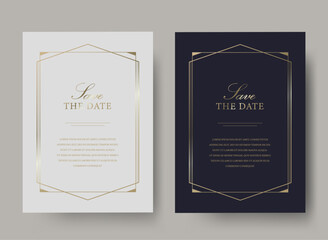Luxury golden vector invitation card template 