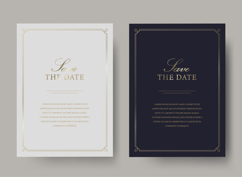 Luxury golden vector invitation card template 