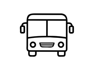Red retro cartoon public passenger bus transport vehicle isolated vector illustration
