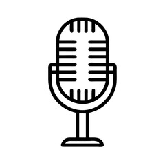 Retro microphone icon for audio recording and broadcasting