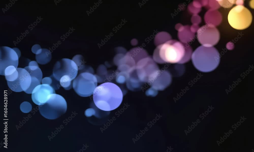 Poster abstract background with colorful glowing circles on a dark surface creating a bokeh effect