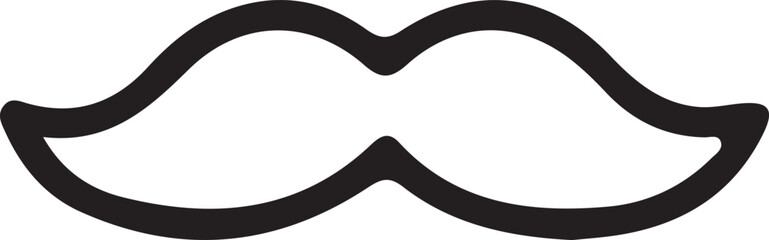 Black outline of a handlebar mustache on white background