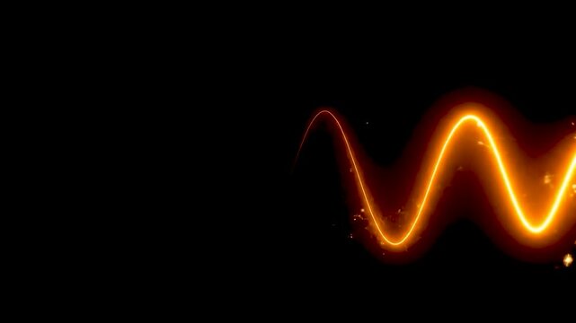 Abstract fire effect neon wave on dark background. generated with ai