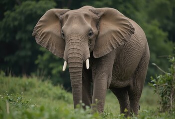 Obraz premium Majestic elephant in its natural habitat, celebrating International Biodiversity Day