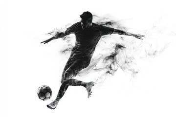 Football player soccer sports smoke.