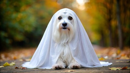 Happy young purebred Maltese pups join the adorable bride and groom for a park portrait