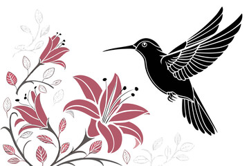 hummingbird and flower