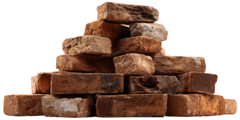 Stacked terracotta bricks