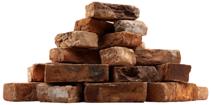 Stacked terracotta bricks