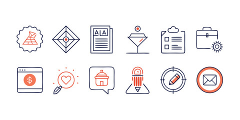 line icons showcasing various deal-related symbols, including coupons, sales tags, and promotional items..eps