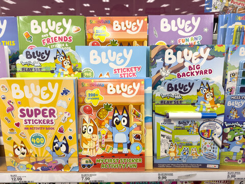 Bluey Sticker and Activity Books Display for Toddlers

