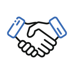 Obraz premium Minimalist Handshake Icon Design: Partnership, Agreement, Deal, Collaboration Concept