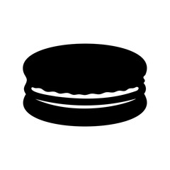 Macaron black silhouette vector, macaron icon vector