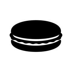 Macaron black silhouette vector, macaron icon vector