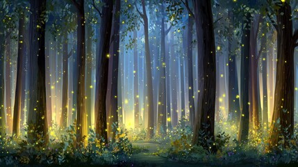 Obraz premium Enchanted forest at twilight