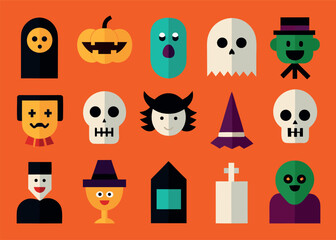 Flat Vector Illustration Featuring a Colorful Collage with Geometric Shapes and Modern Design Elements for Creative Projects and