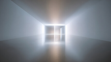 Futuristic Sci-Fi Corridor with Bright Light