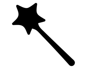 Magic wand silhouette, magic wand icon. Vector illustration