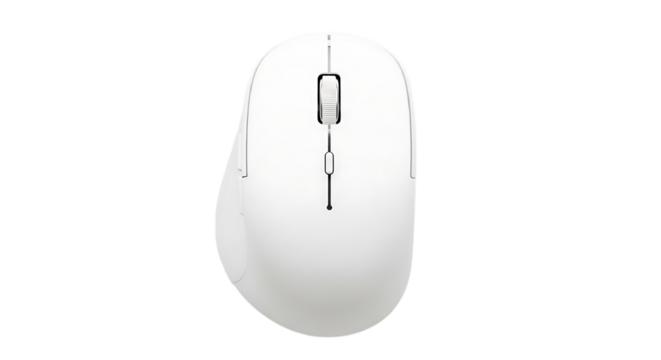 3d illustration of modern white computer mouse with scroll wheel on transparent background - Powered by Adobe