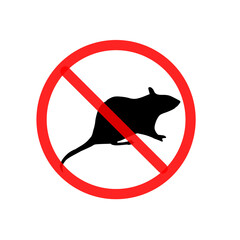 Icon of a rat prohibition sign. Pests, rice fields.