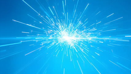 Obraz premium Dynamic bright sparkler bursts create festive energy on a clear blue background