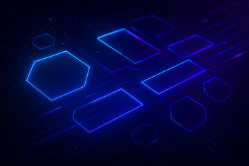 Glowing Futuristic Geometric Pattern in Neon Blue