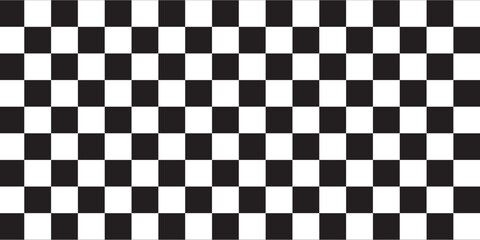 Black and white checkered pattern . Chess pattern . Black and white square background . Checkered wallpaper . Vector illustration