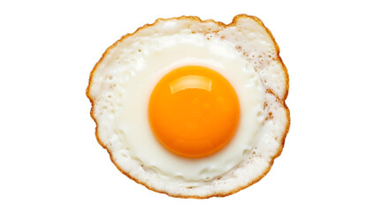 3d illustration of perfectly fried egg with bright orange yolk on transparent background