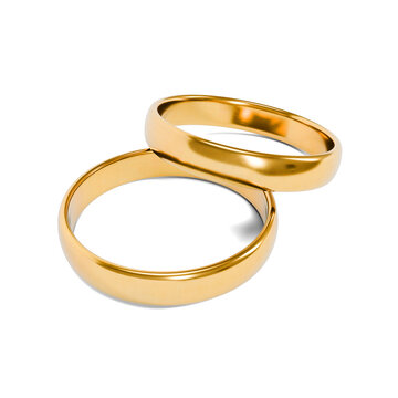 Two Golden Wedding Rings Closeup