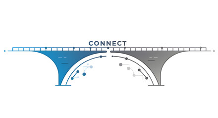 Connect bridge connection business partnership concept solution strategy teamwork link technology communication network gap success goal infrastructure integration join