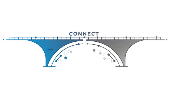 Connect bridge connection business partnership concept solution strategy teamwork link technology communication network gap success goal infrastructure integration join