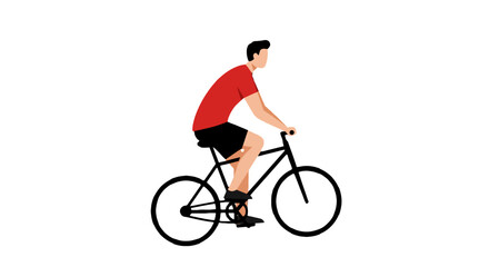 Fototapeta premium cyclist on a white background