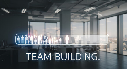 Team building business concept collaboration teamwork hr human resource office loading progress bar corporate culture unity partnership group meeting strategy