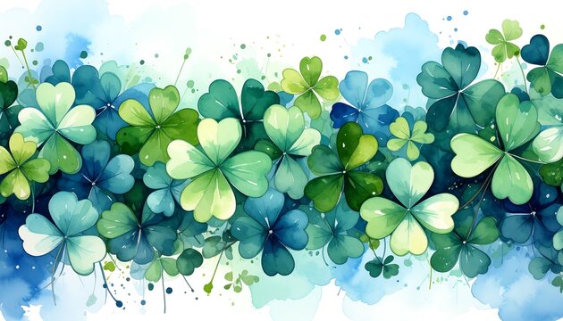 Watercolor clover border