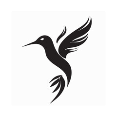 Determined hummingbird flying solo symbolizing hard work and resilience in isolation logo