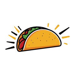 fast food vector illustration of a taco