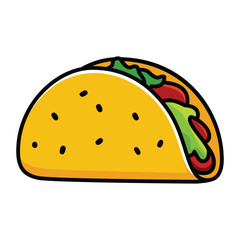 vector illustration of a taco
