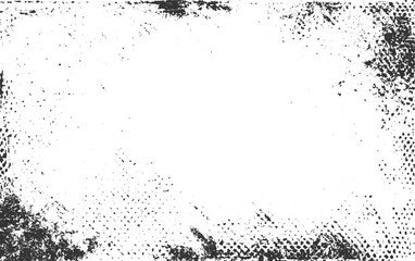 Subtle sprayed ink grain texture overlay. Grunge, abstract halftone dots pattern texture, transparent background.