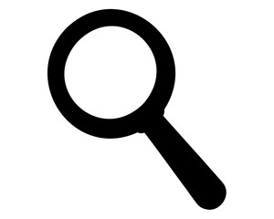 Magnifying glass black silhouette vector, Magnifying glass icon