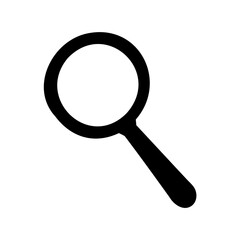 Magnifying glass black silhouette vector, Magnifying glass icon