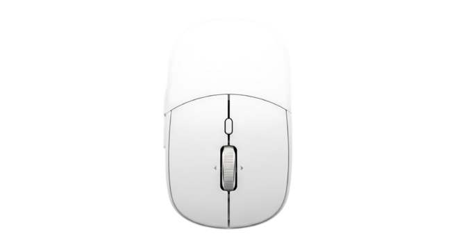 3d illustration of modern white computer mouse with scroll wheel on transparent background