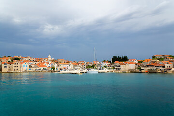 Scenic View of a Croatian Town under a Cloudy Sky