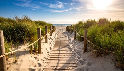 Beach path leading to ocean