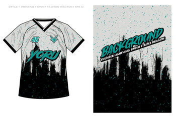 sublimation jersey design grunge abstract brush sporty vector design template football basketball badminton rugby silhouette racing motorsport skyline splash background