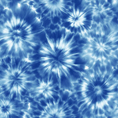 Handcrafted Shibori Indigo Dye Design - Traditional Japanese Textile Art with Abstract Patterns
