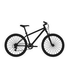 Fototapeta premium Silhouette of a mountain bike with knobby tires and a raised seat