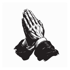 Close-up of human hands in prayer gesture showing faith, hope, and spirituality