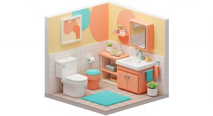 Miniature bathroom interior design